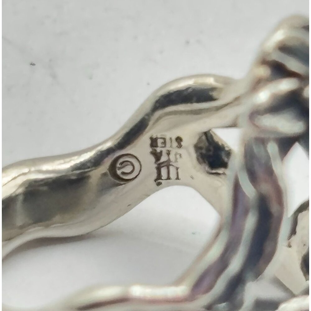 Sterling Silver Floral Design Ring Size 5.5 - Picture 3 of 6